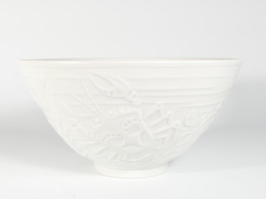 Swedish Grace White Porcelain Sea Themed Bowl by Gunnar Nylund for Alp, 1940s-RUK-1758095