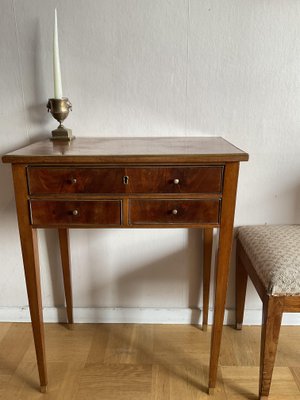 Swedish Gustavian Mahogany Table with Drawers, 1890s, Set of 2-ZQM-1717986