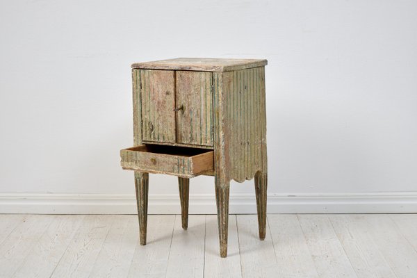 Swedish Gustavian Pine Painted Nightstand-MJF-1798537