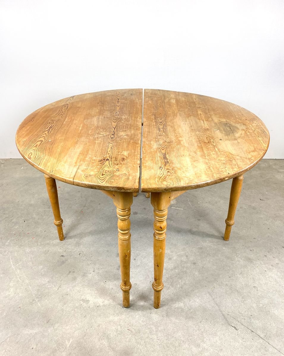 Swedish Halfmoon Dining Tables, 1870s, Set of 2