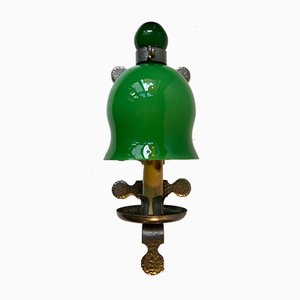 Swedish Hand Blown Green Glass Sconce from Ostling Gnosjö, 1970s-LCR-911643