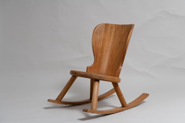 Swedish Hand-Made Pine Rocking Chair in the Style of Axel Einar Hjort-MJF-1096431