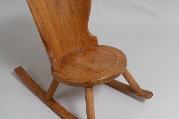 Swedish Hand-Made Pine Rocking Chair in the Style of Axel Einar Hjort-MJF-1096431