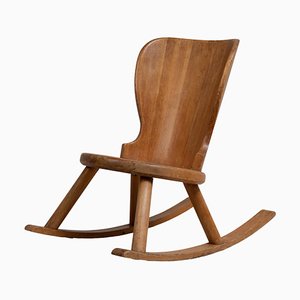 Swedish Hand-Made Pine Rocking Chair in the Style of Axel Einar Hjort-MJF-1096431