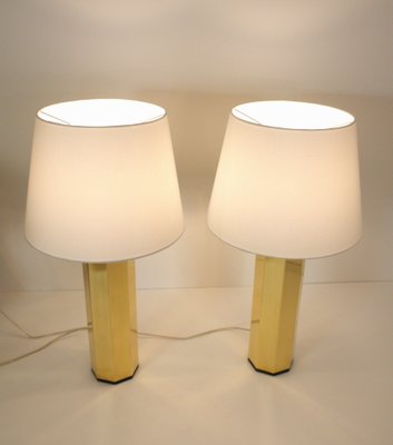 Swedish Hexagonal Brass Table Lamps by Hans Agne Jakobsson for Hans Agne Jakobsson Ab, 1960s, Set of 2-UDU-1821867