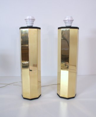 Swedish Hexagonal Brass Table Lamps by Hans Agne Jakobsson for Hans Agne Jakobsson Ab, 1960s, Set of 2-UDU-1821867