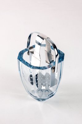 Swedish Ice Bucket in Aquamarine Crystal Glass by Asta Strömberg for Strömbergshyttan, 1960s-LBS-1283311