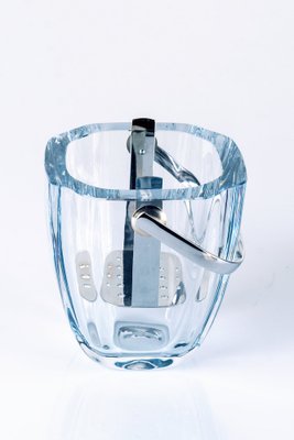 Swedish Ice Bucket in Aquamarine Crystal Glass by Asta Strömberg for Strömbergshyttan, 1960s-LBS-1283311