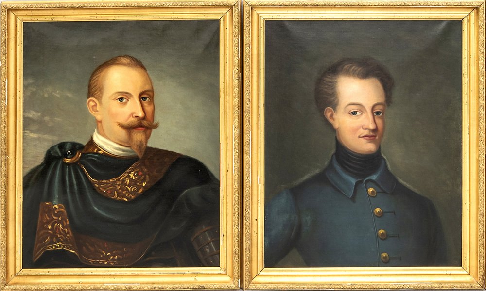 Swedish King Portraits, 1800s, Oil on Canvases, Framed, Set of 4