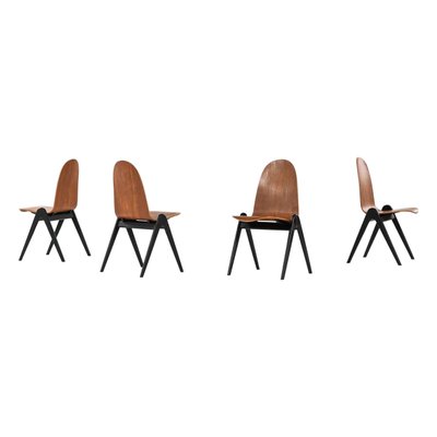 Swedish Knockdown Dining Chairs by Yngve Ekström, Set of 4-SC-1172545