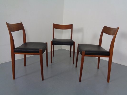 Swedish Kontiki Teak Dining Chairs by Yngve Ekström for Hugo Troeds, 1950s, Set of 3-RDW-833981