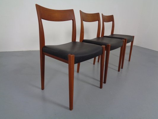 Swedish Kontiki Teak Dining Chairs by Yngve Ekström for Hugo Troeds, 1950s, Set of 3-RDW-833981