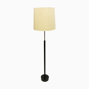 Swedish Leather and Brass Floor Lamp from Bergboms, 1960s-UCH-1224507