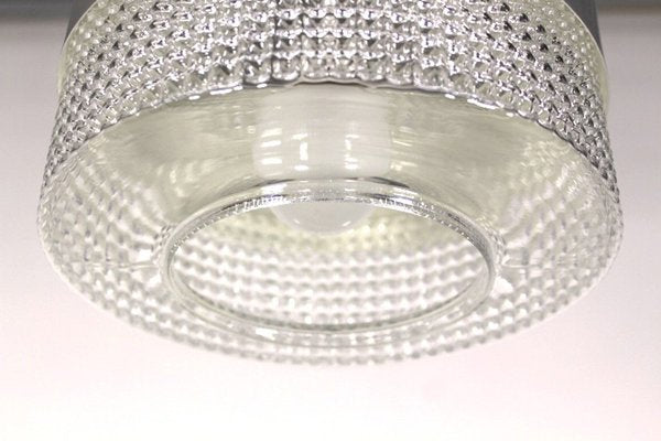 Swedish Metal and Crystal Ceiling Lamp, 1960s-GEK-644591