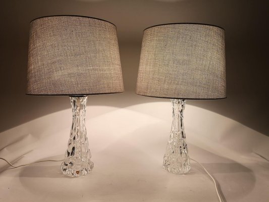 Swedish Mid-Century Crystal Table Lamps by Carl Fagerlund for Orrefors, Set of 2-UYK-806958