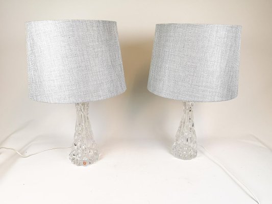 Swedish Mid-Century Crystal Table Lamps by Carl Fagerlund for Orrefors, Set of 2-UYK-806958