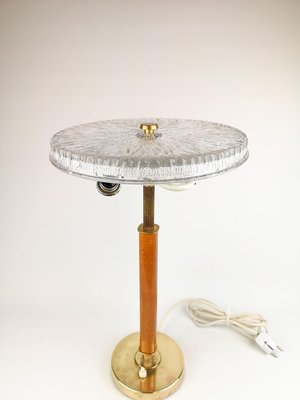 Swedish Mid-Century Table Lamp in Brass, Crystal and Wood from Boréns-UYK-806913