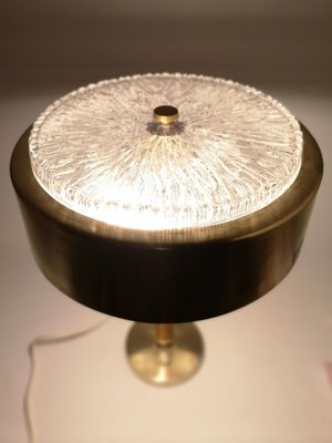 Swedish Mid-Century Table Lamp in Brass, Crystal and Wood from Boréns-UYK-806913