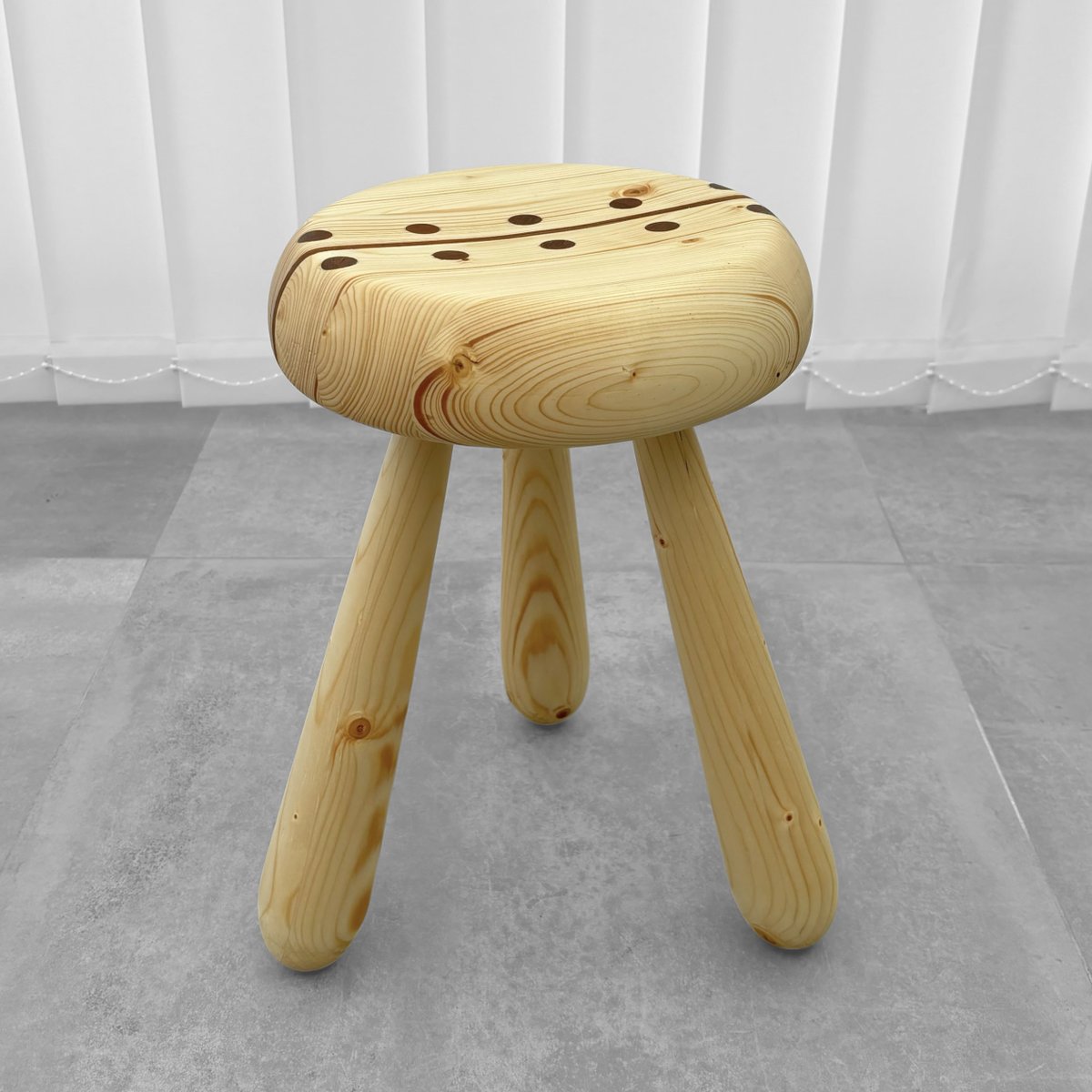 Swedish Milking Stool in Pine and Teak by Andreas Zätterqvist