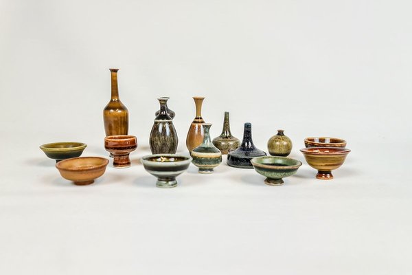 Swedish Miniatures Ceramic Set by Andersson John for Höganäs, 1960s, Set of 15-UYK-771535