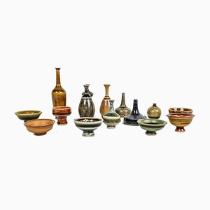 Swedish Miniatures Ceramic Set by Andersson John for Höganäs, 1960s, Set of 15-UYK-771535