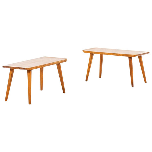 Swedish Model Visingsö Benches by Carl Malmsten for Svensk Fur, 1950s, Set of 2