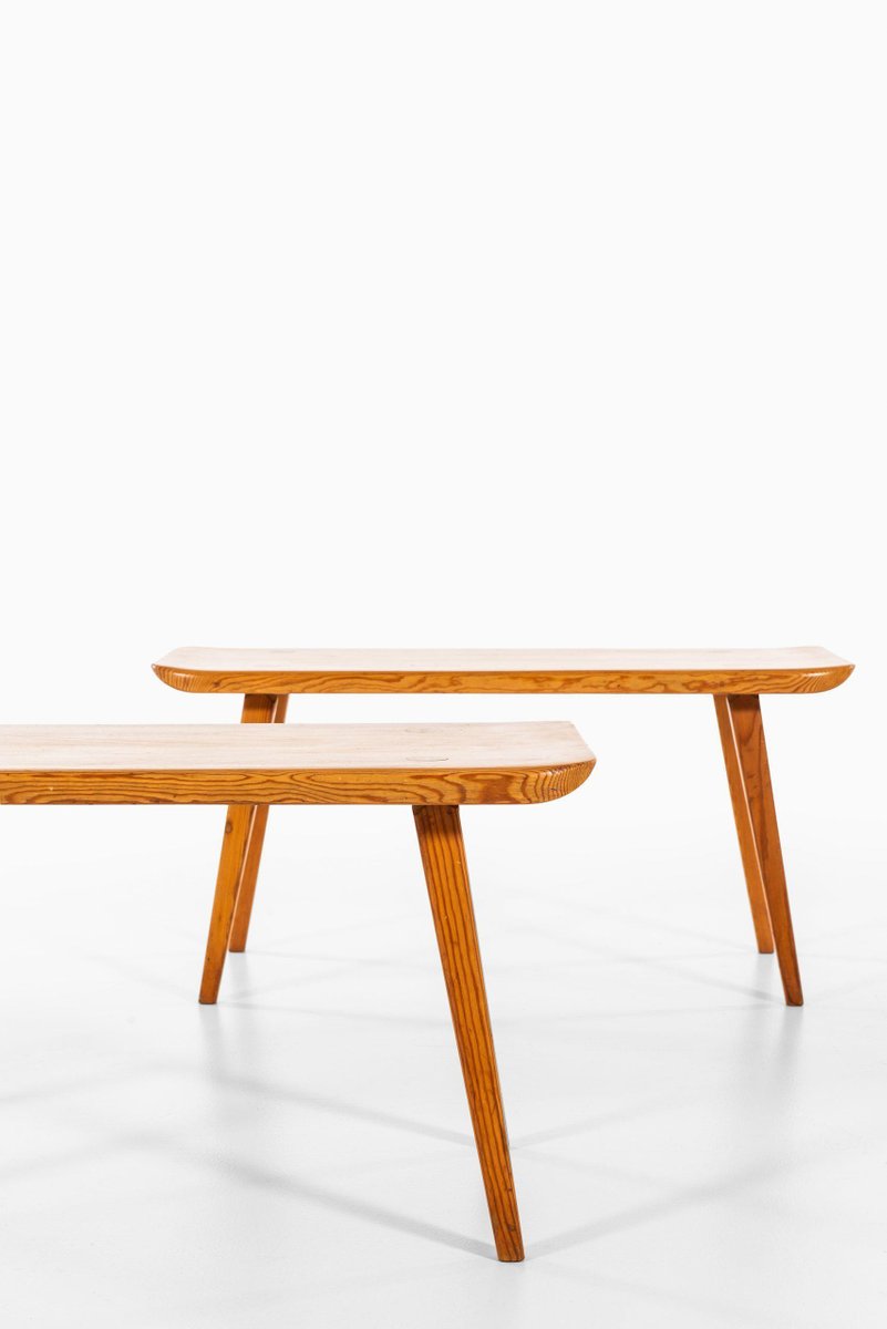 Swedish Model Visingsö Benches by Carl Malmsten for Svensk Fur, 1950s, Set of 2