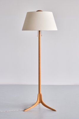 Swedish Modern 3-Legged Floor Lamp in Oak from Svensk Hemslöjd, 1950s-FMT-1748792