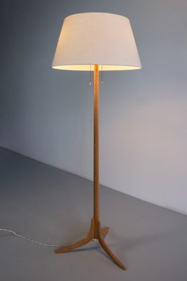 Swedish Modern 3-Legged Floor Lamp in Oak from Svensk Hemslöjd, 1950s-FMT-1748792