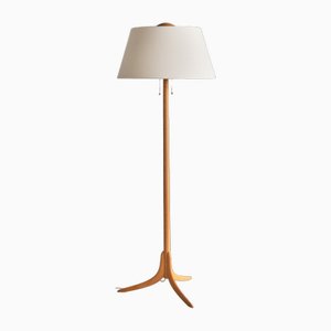 Swedish Modern 3-Legged Floor Lamp in Oak from Svensk Hemslöjd, 1950s-FMT-1748792