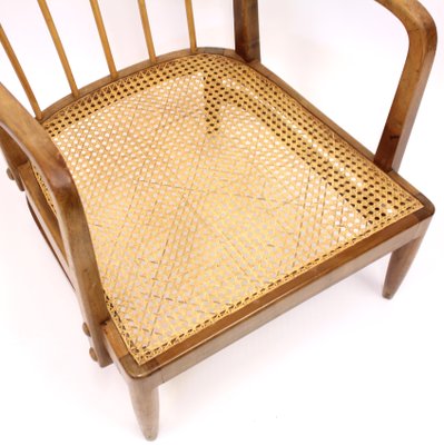 Swedish Modern Birch, Bambu & Rattan Longe Chair attributed to Otto Schulz for Boet, 1940s-KQ-1427900