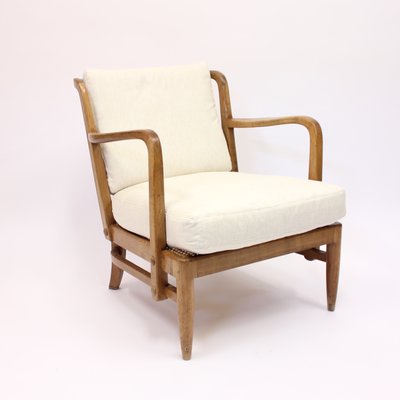 Swedish Modern Birch, Bambu & Rattan Longe Chair attributed to Otto Schulz for Boet, 1940s-KQ-1427900