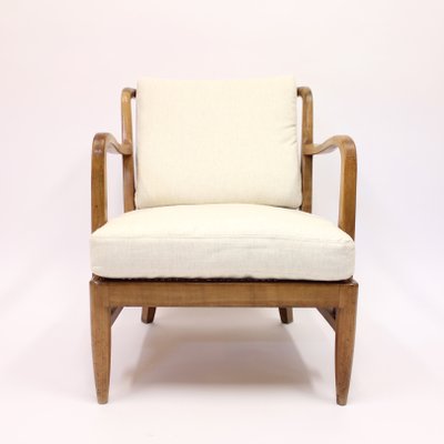 Swedish Modern Birch, Bambu & Rattan Longe Chair attributed to Otto Schulz for Boet, 1940s-KQ-1427900