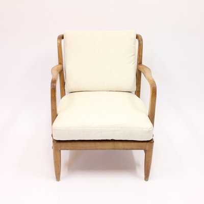 Swedish Modern Birch, Bambu & Rattan Longe Chair attributed to Otto Schulz for Boet, 1940s-KQ-1427900