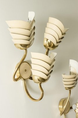 Swedish Modern Brass Wall Lights, 1940s, Set of 2-NL-2019550