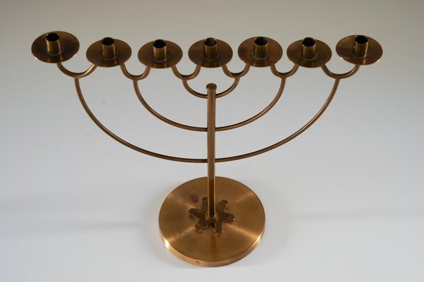 Swedish Modern Candelabras in Brass, 1940s, Set of 2-FM-1722762