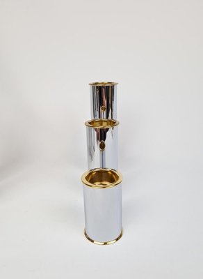 Swedish Modern Candelholders in Brass and Steel from Englesson, Sweden, 1970s, Set of 6-UYK-807010