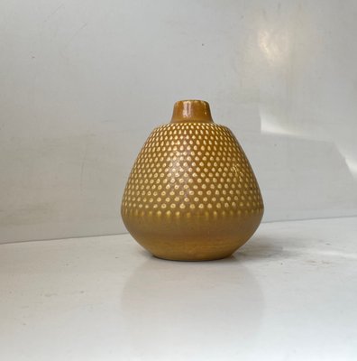 Swedish Modern Dotted Ceramic Vase with Yellow Glaze, 1970s-LCR-1682124