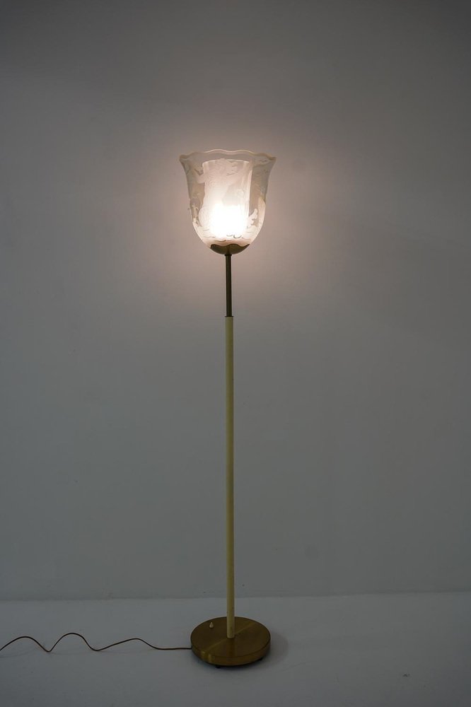 Swedish Modern Floor Lamp attributed to Bo Notini for Glössner, 1940s