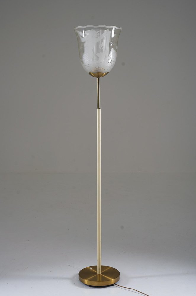 Swedish Modern Floor Lamp attributed to Bo Notini for Glössner, 1940s