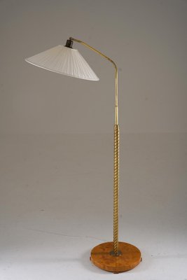 Swedish Modern Floor Lamp in Brass, 1940s-FM-2039413