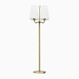 Swedish Modern Floor Lamp in Brass, 1940s-KO-1797712