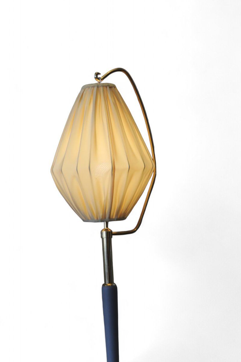 Swedish Modern Floor Lamp with Drop-Shaped Shade from Malmö Metallvarufabrik, 1940s