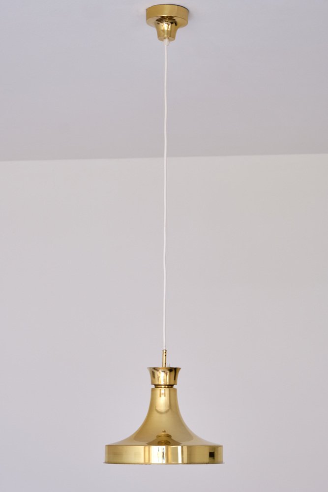 Swedish Modern Pendant Light in Brass by Fagerhults Belysning, 1960s