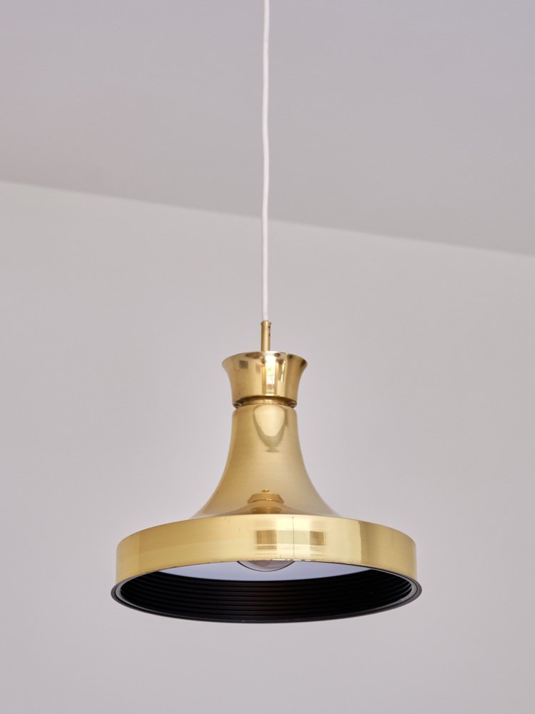 Swedish Modern Pendant Light in Brass by Fagerhults Belysning, 1960s