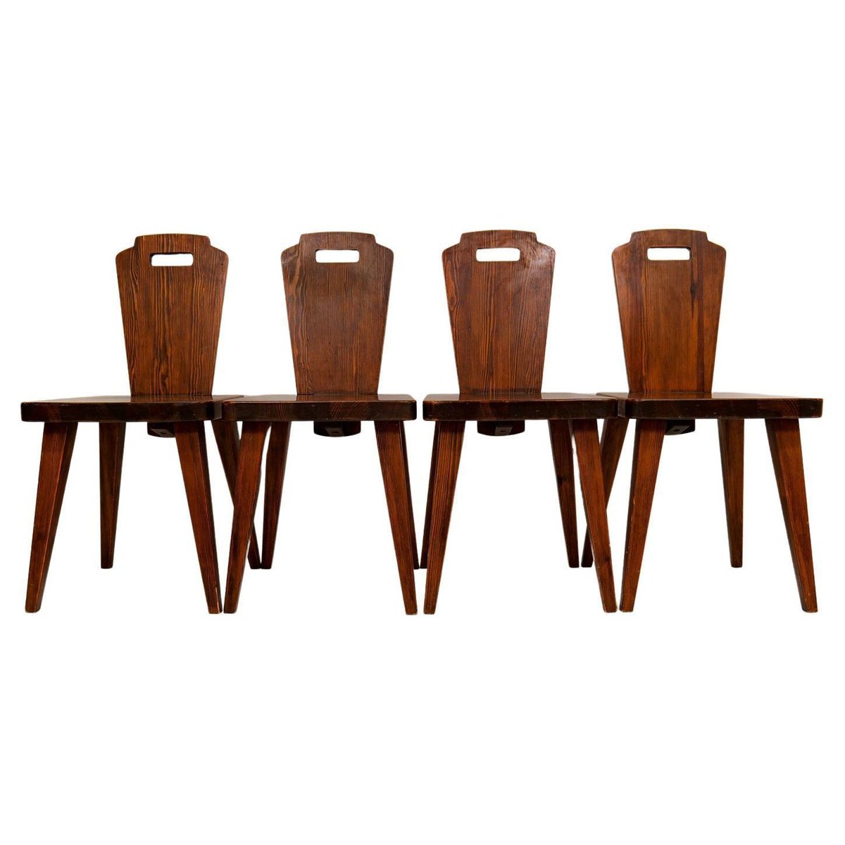 Swedish Modern Pine Dining Chairs by Bo Fjaestad, 1940s, Set of 4