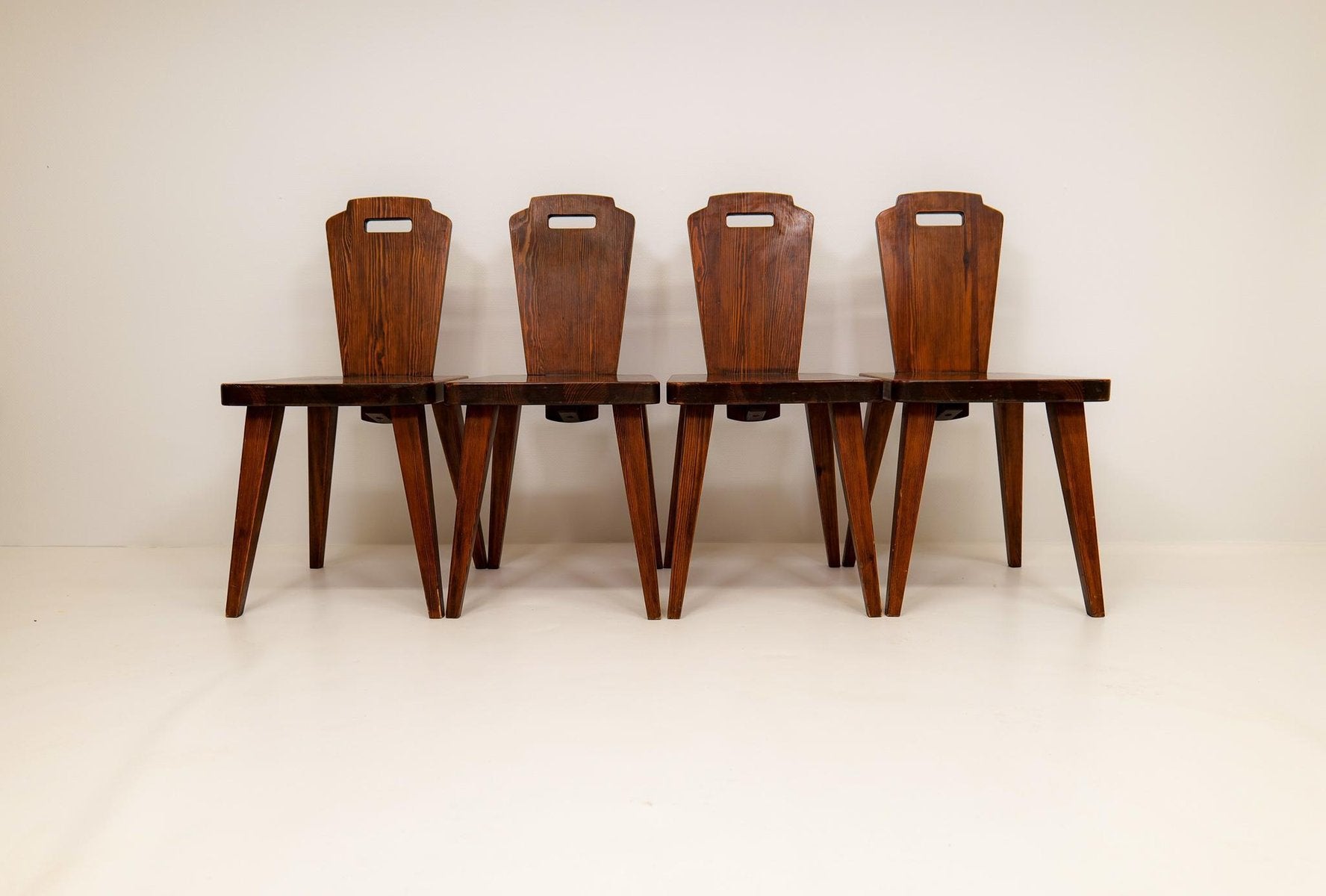 Swedish Modern Pine Dining Chairs by Bo Fjaestad, 1940s, Set of 4