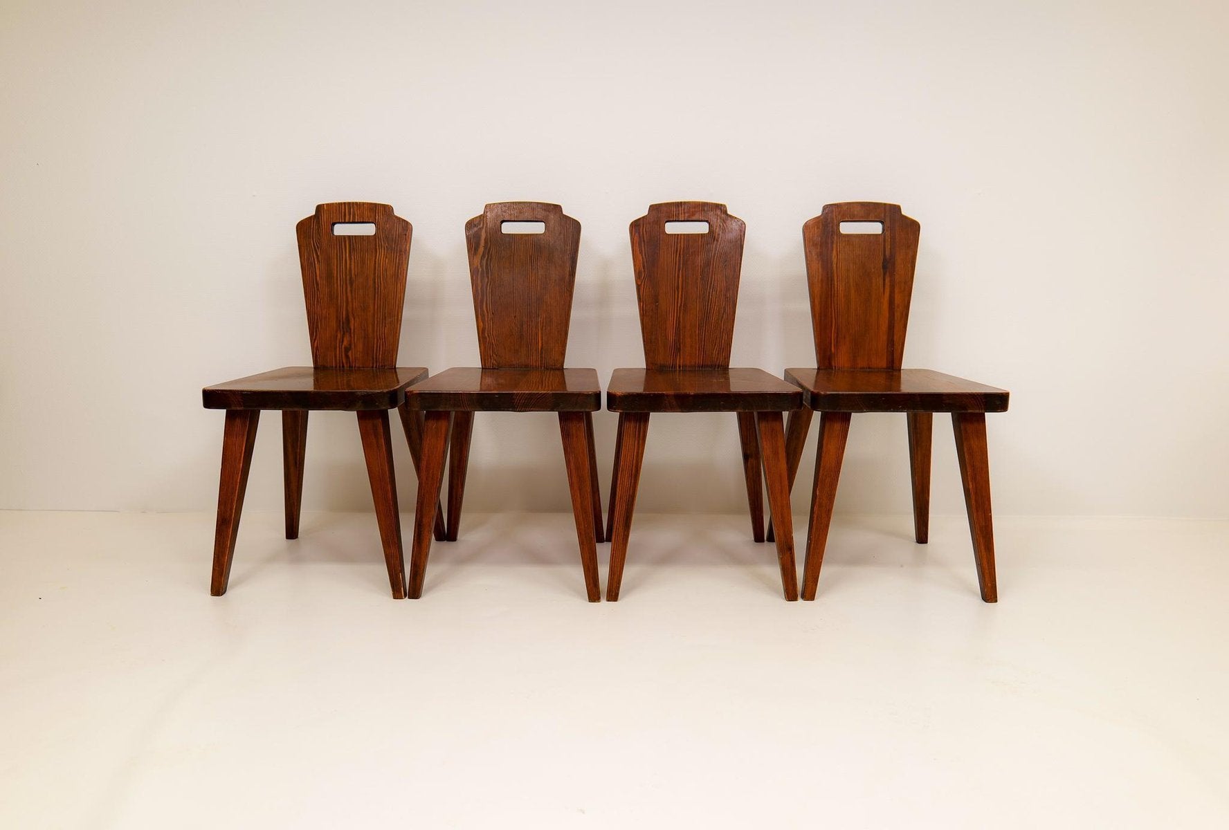 Swedish Modern Pine Dining Chairs by Bo Fjaestad, 1940s, Set of 4