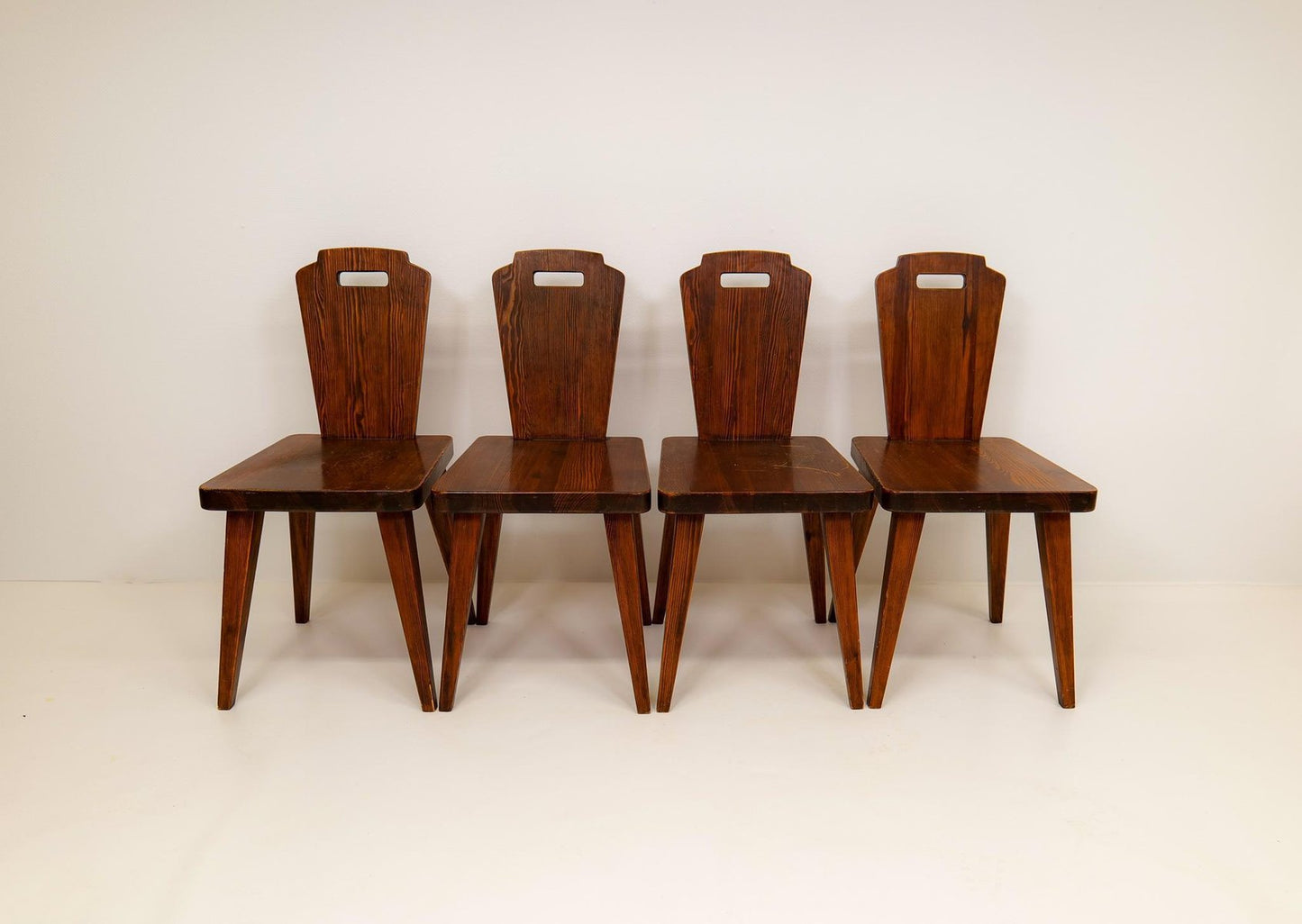 Swedish Modern Pine Dining Chairs by Bo Fjaestad, 1940s, Set of 4