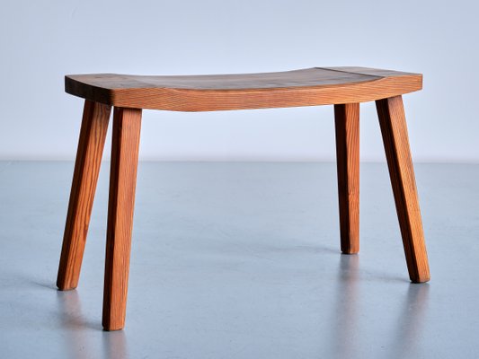 Swedish Modern Rectangular Pine Stool by Carl Malmsten, 1950s-FMT-1424664